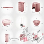 سرویس پلاستیک جهیزیه لیمون مارین 40 ایتم 58 پارچه کالباسی (کرپ)