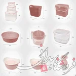 سرویس پلاستیک جهیزیه لیمون مارین 40 ایتم 58 پارچه کالباسی (کرپ)