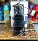 ست کتری و قوری پیرکس کف مربع دودی 624
