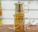 ست کتری و قوری پیرکس کف مربع شامپاینی623
