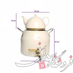 کتری قوری شیر دار طرح مبین جلامبین رنگ طوسی