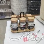 جا ادویه چوبی لیدو 6عددی رومیزی